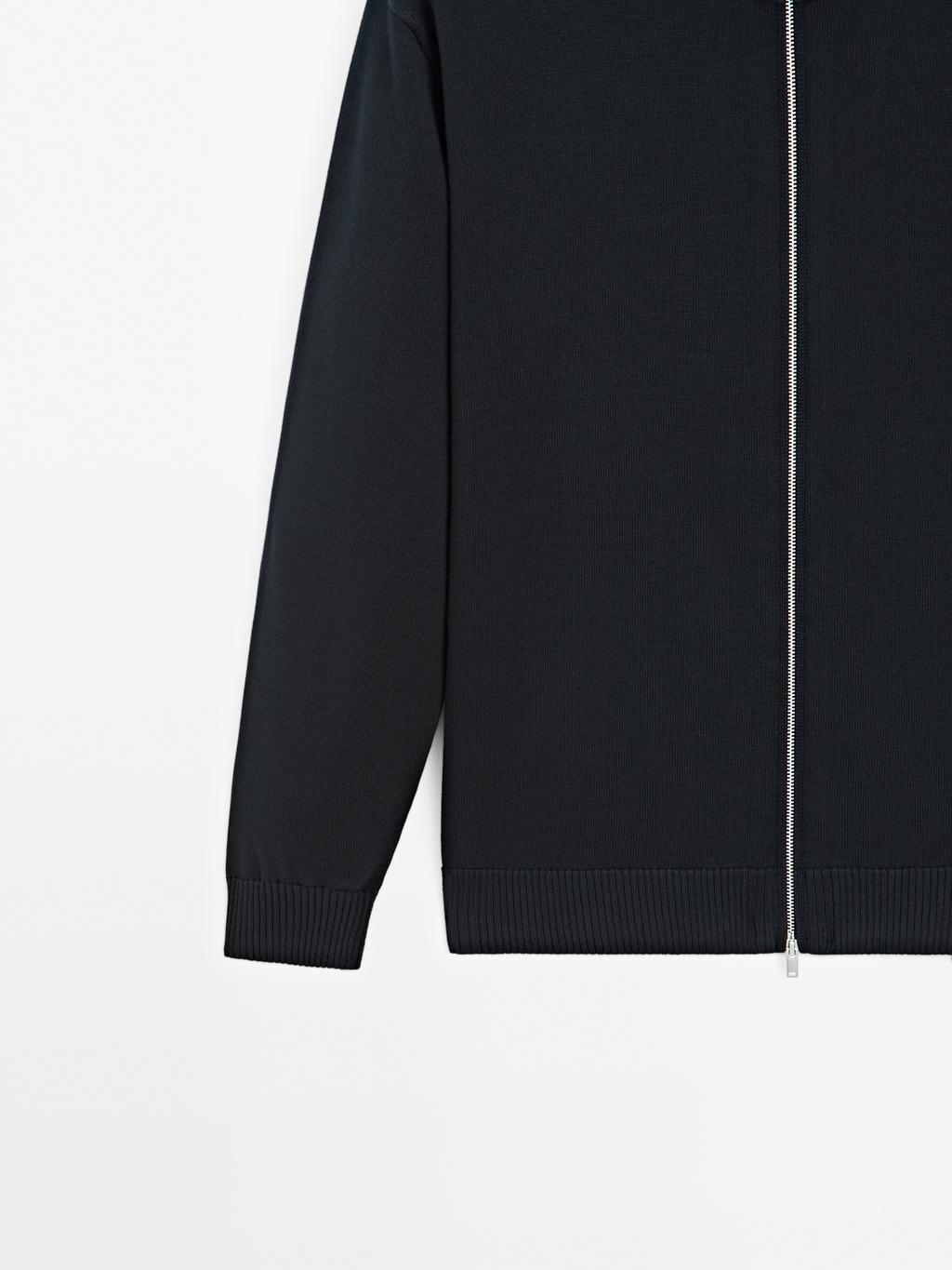 100% cotton zip cardigan