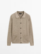 100% cotton mouline knit cardigan