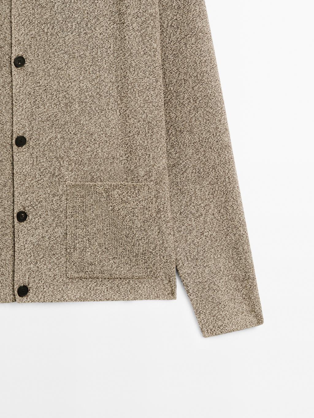 100% cotton mouline knit cardigan