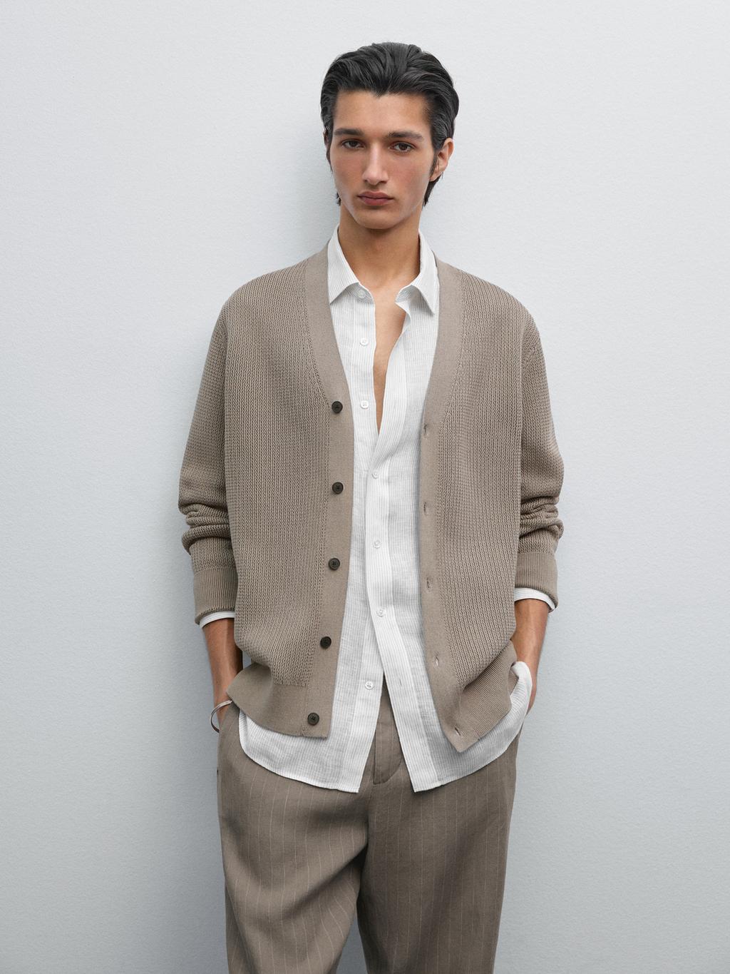 100% cotton knit cardigan