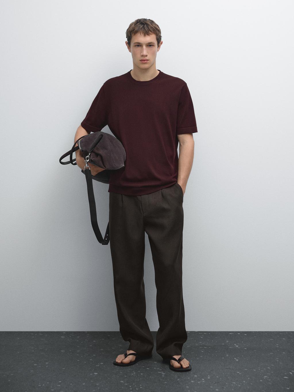 100% cotton short sleeve knit sweater