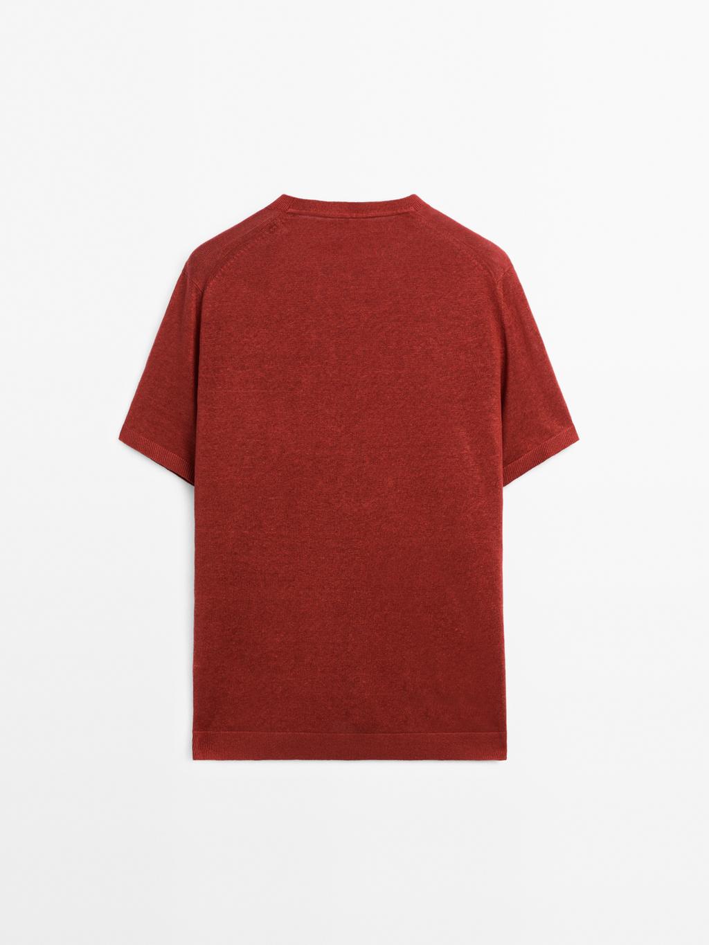 100% linen short sleeve knit T-shirt