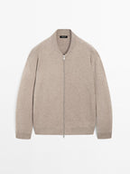 Bomber-style knit cardigan