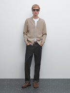 Bomber-style knit cardigan