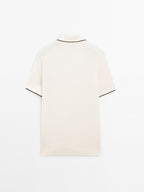 Knit polo shirt with contrast detail