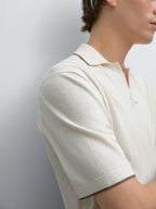 Knit polo shirt with contrast detail