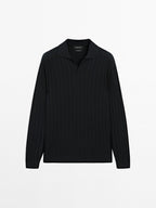 Long sleeve polo sweater