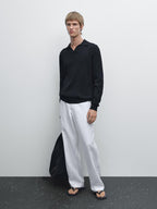 Long sleeve polo sweater