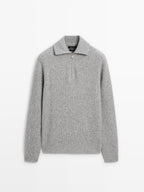 100% wool mock neck jumper