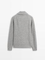 100% wool mock neck jumper