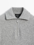 100% wool mock neck jumper