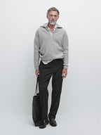 100% wool mock neck jumper