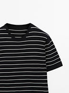 100% cotton striped knit T-shirt