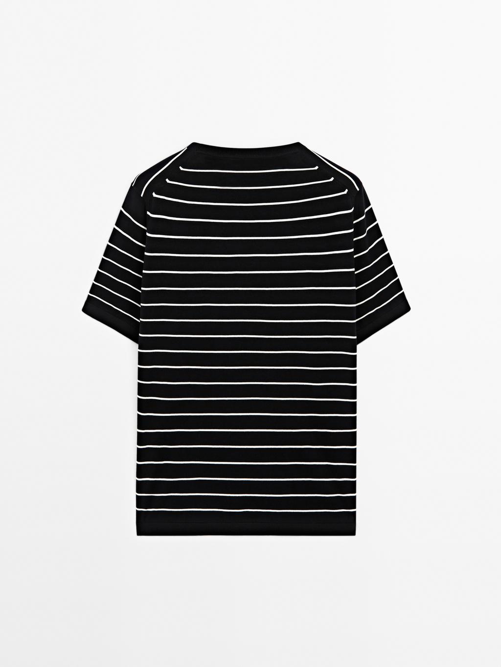 100% cotton striped knit T-shirt