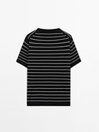 100% cotton striped knit T-shirt