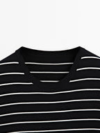 100% cotton striped knit T-shirt