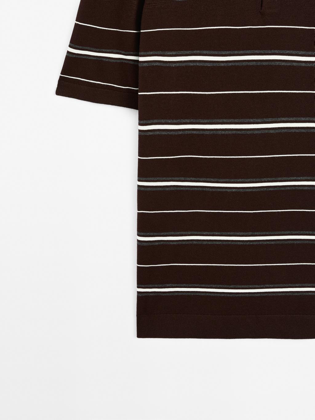 100% cotton striped knit polo shirt