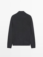 Wool and suede leather blend bomber jacket