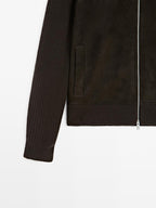 Contrast mock neck jacket