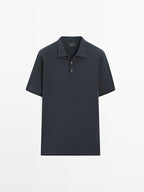 100% cotton knit short sleeve polo shirt