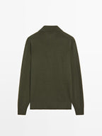 100% wool knit polo sweater