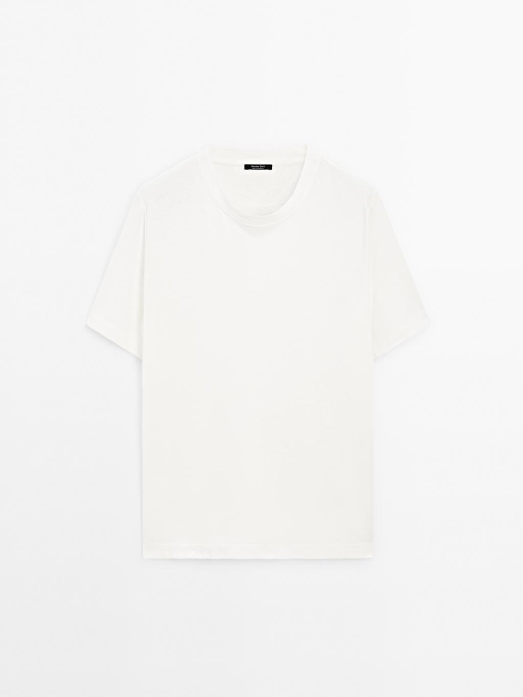 Short sleeve linen blend T-shirt