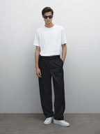 Short sleeve linen blend T-shirt