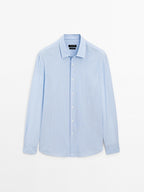 Regular fit shirt with striped detail