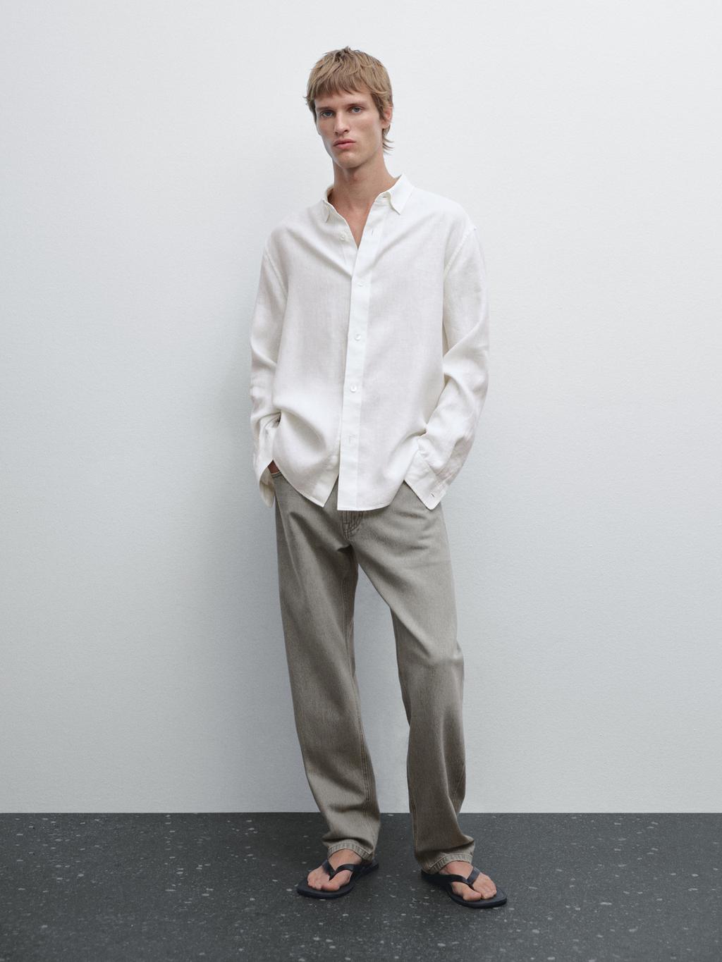 100% linen regular fit shirt