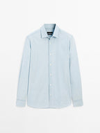 Denim slim-fit shirt