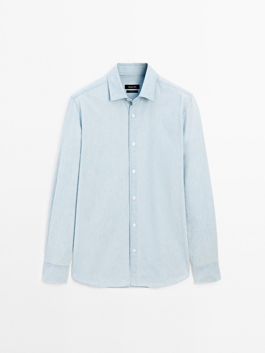 Denim slim-fit shirt
