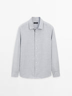 Regular fit flecked shirt