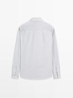 Regular fit melange striped shirt