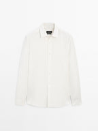 Regular fit linen blend shirt