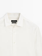 Regular fit linen blend shirt