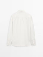 Regular fit linen blend shirt