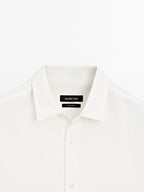 Regular fit linen blend shirt