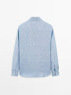 100% linen regular fit Oxford shirt