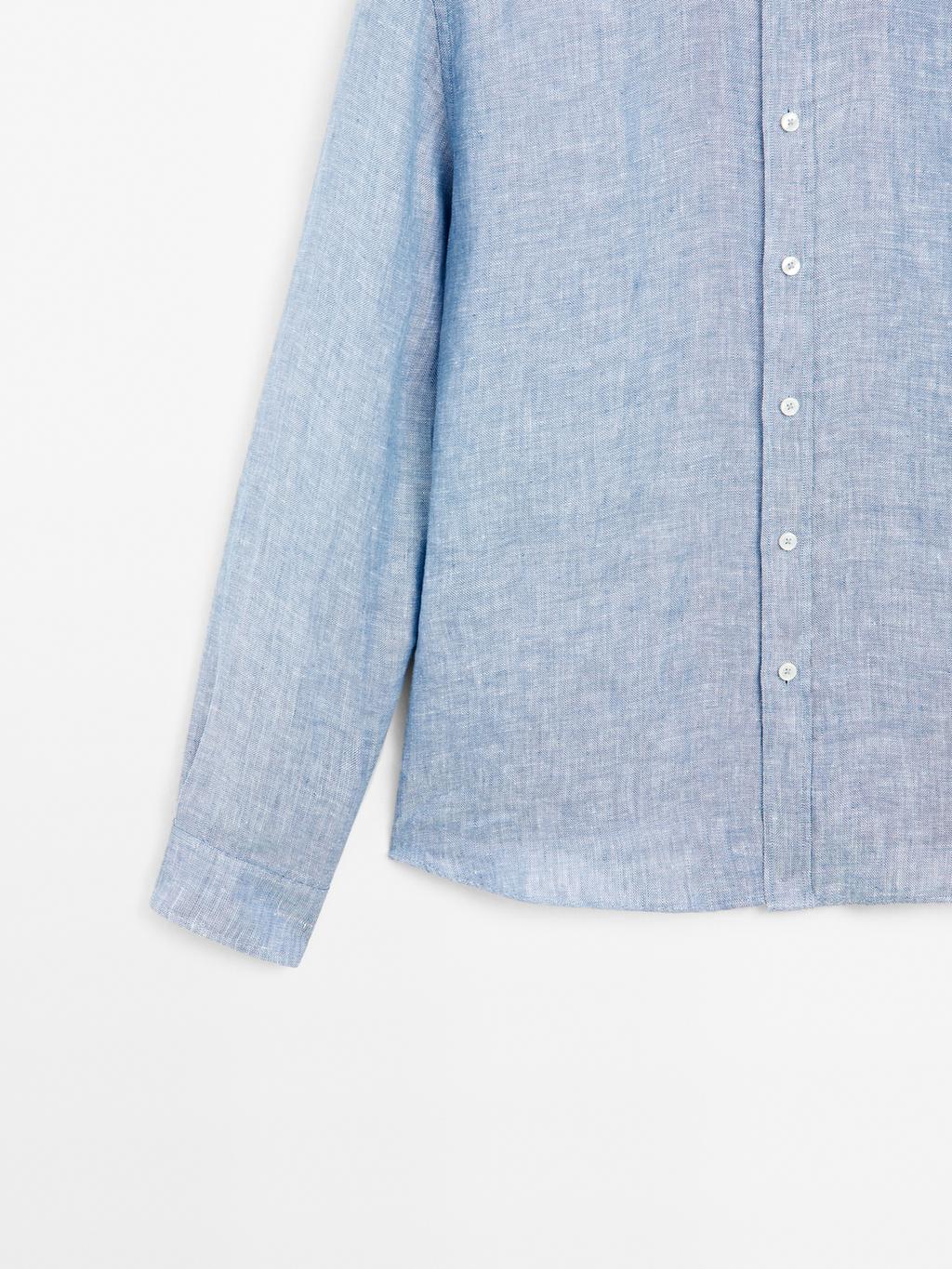 100% linen regular fit Oxford shirt