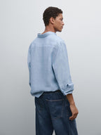 100% linen regular fit Oxford shirt