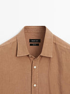 Regular fit shirt with maltinto finish