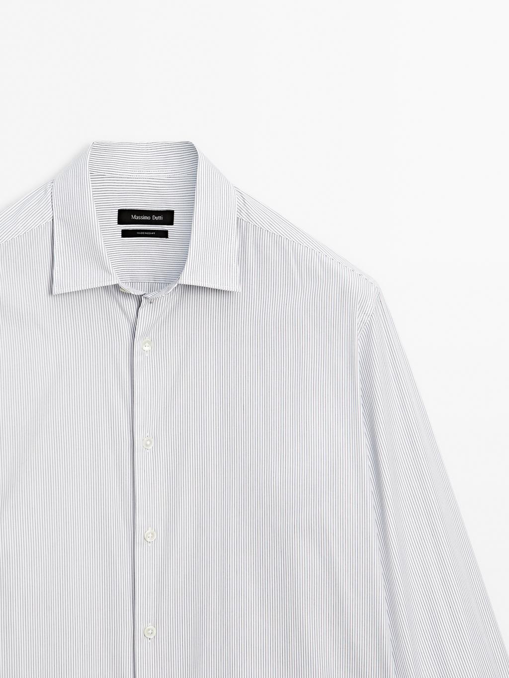 Regular fit micro-striped shirt