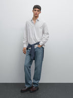 Regular fit micro-striped shirt