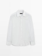 Slim fit twill melange shirt