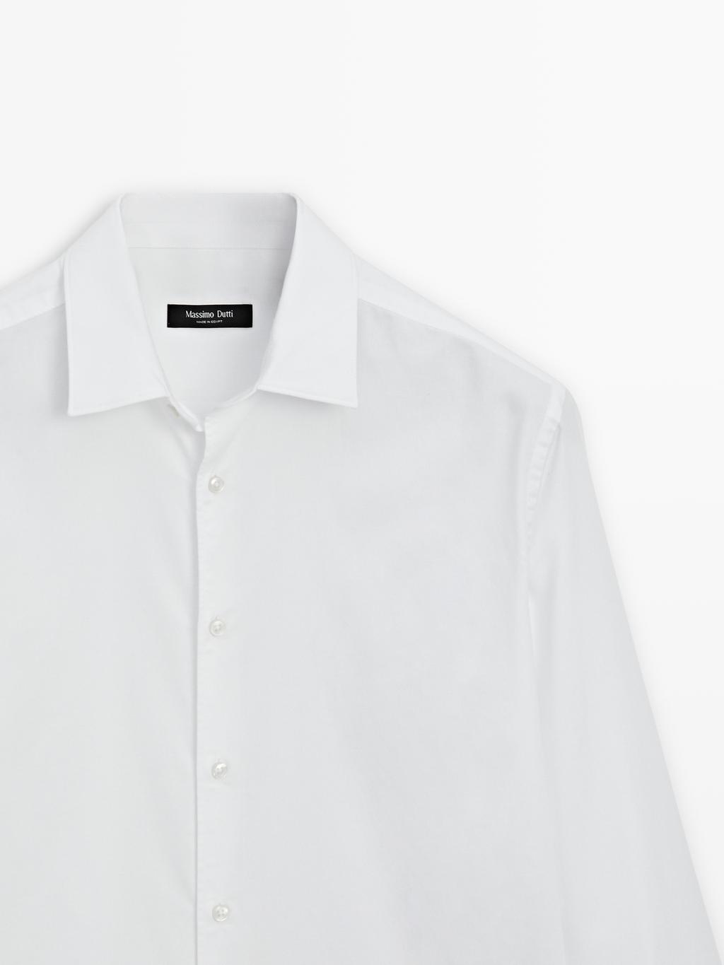 Slim fit twill melange shirt