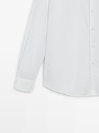 Slim fit twill melange shirt