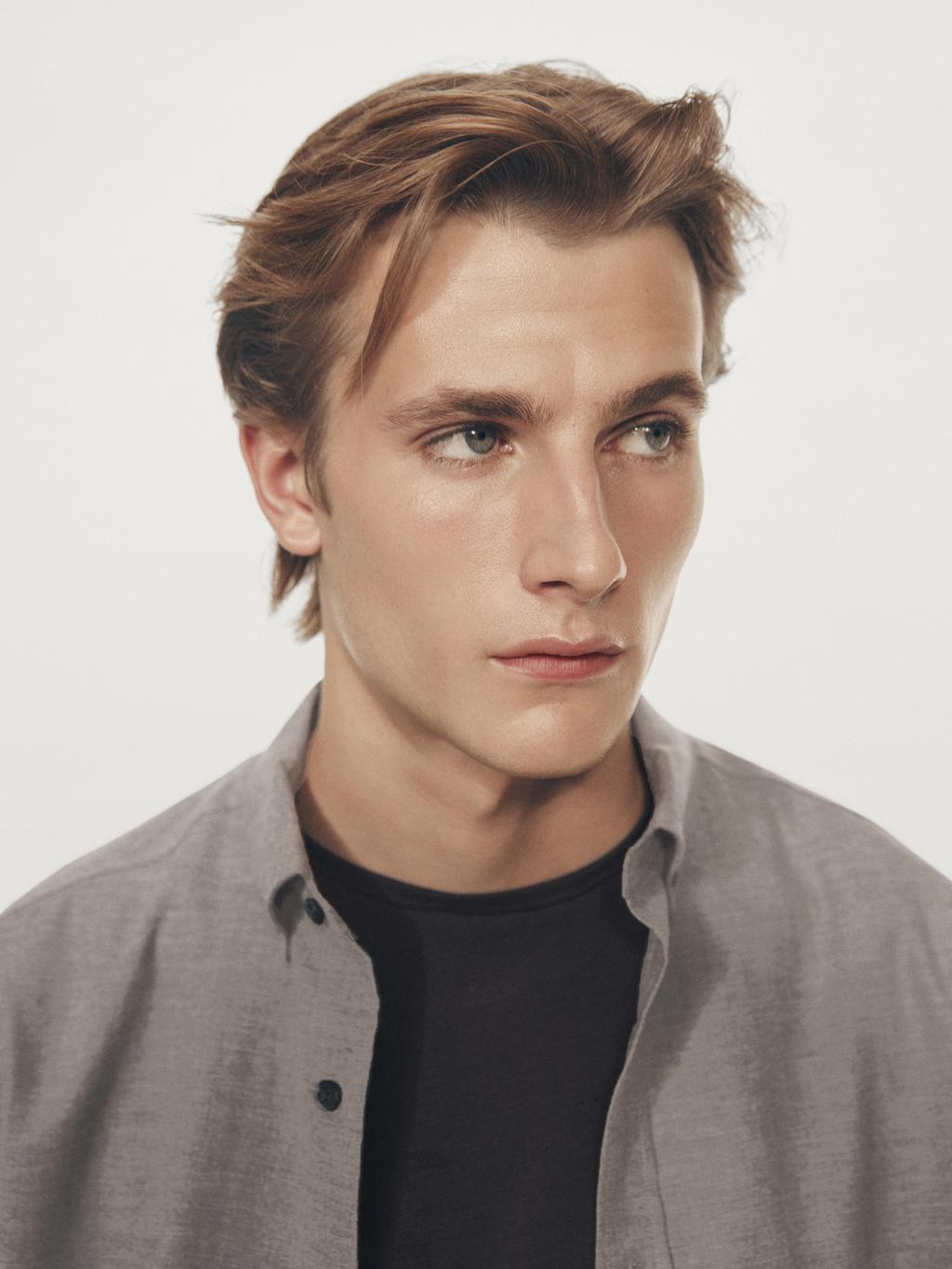 Soft regular fit melange shirt