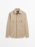 Cotton blend overshirt with pockets