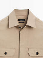 Cotton blend overshirt with pockets