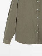 Regular fit cotton blend shirt